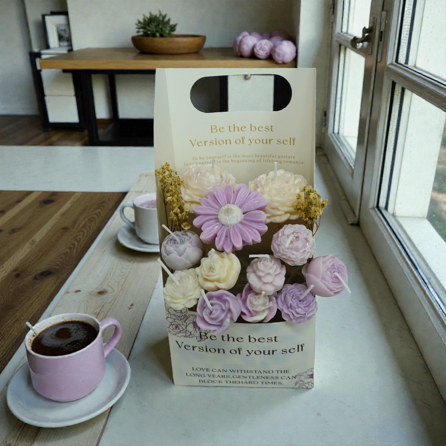 Soft Bloom Basket – Ivory Mist