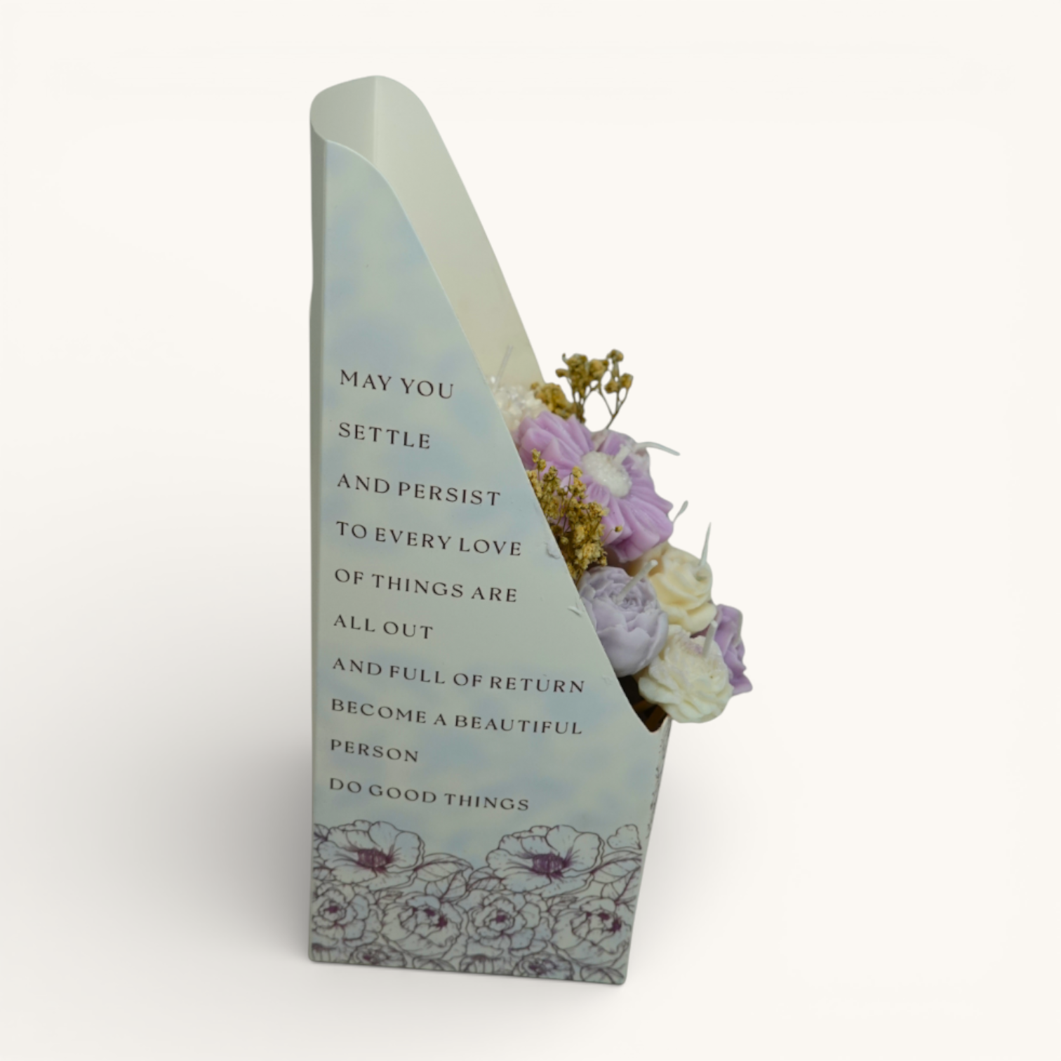 Soft Bloom Basket – Ivory Mist