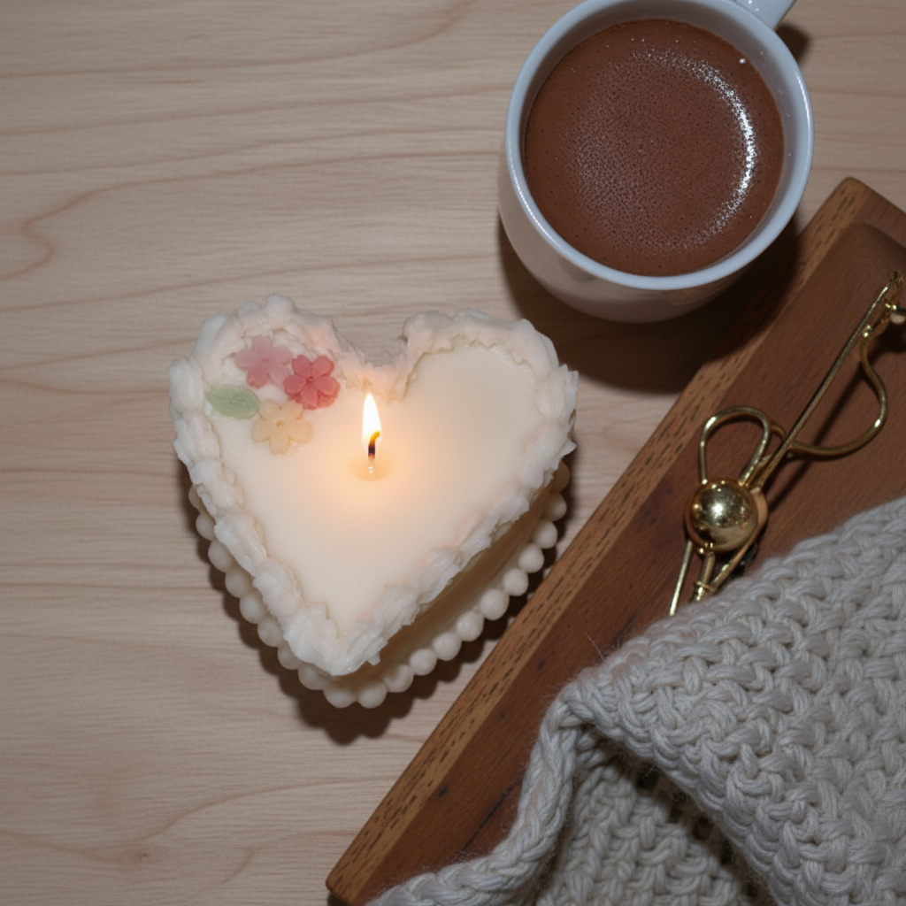 Heart Cake Candle