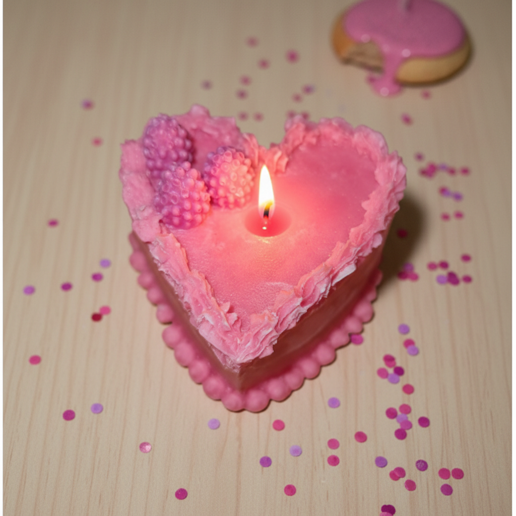 Heart Cake Candle