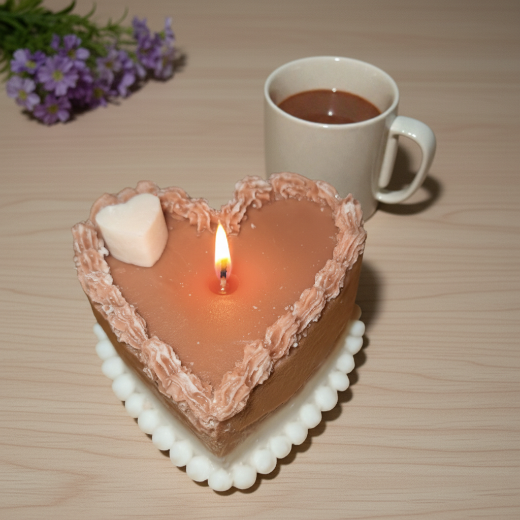 Heart Cake Candle