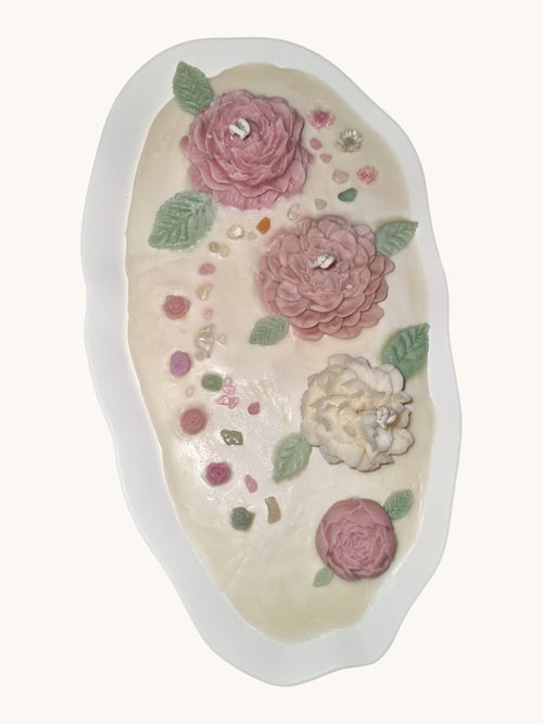 Blooming Serenity Plate Candle