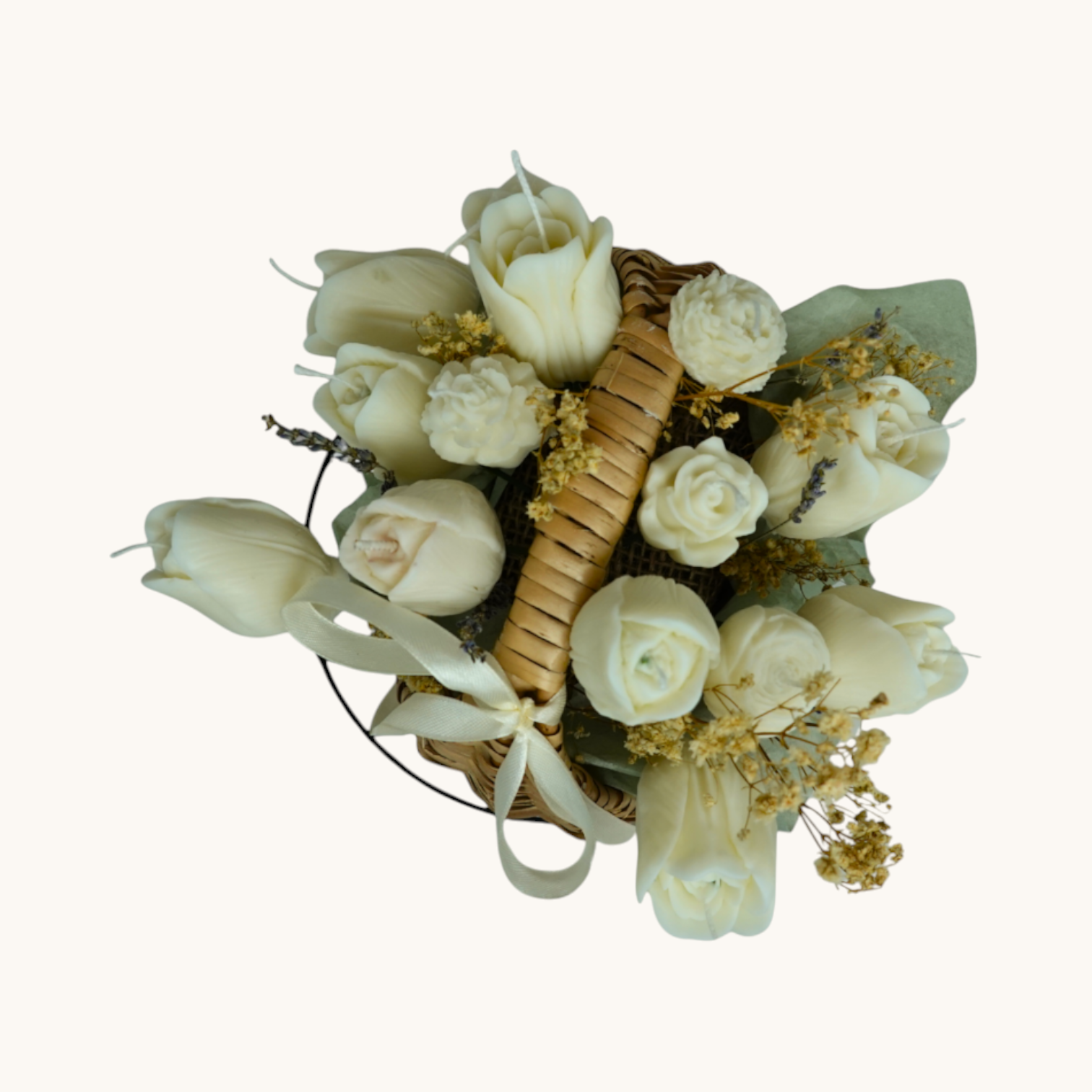 Rattan Basket – White Tulip