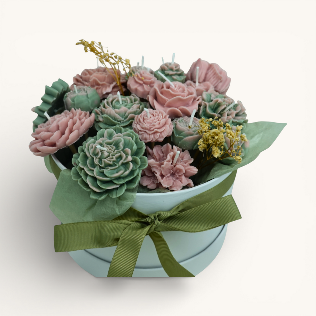 Floral Arrangement – Sage & Peach Whisper