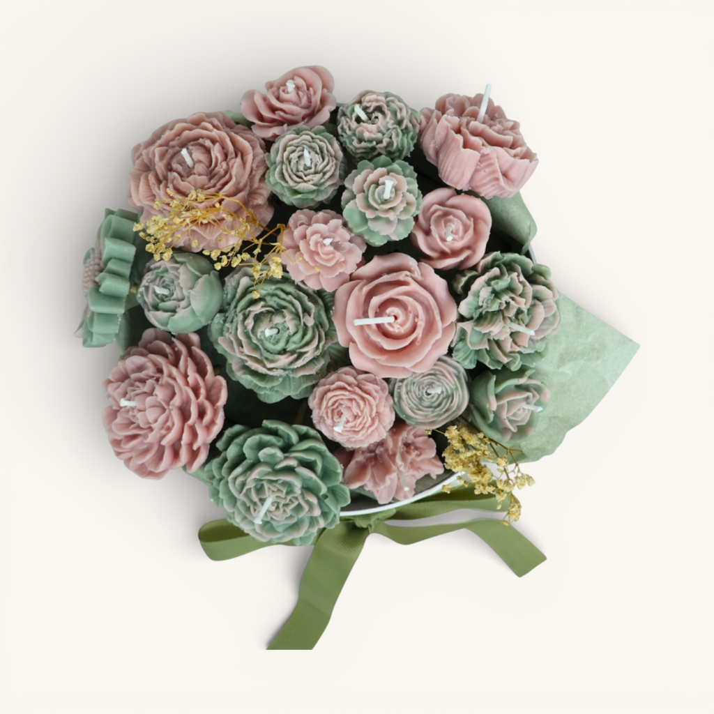 Floral Arrangement – Sage & Peach Whisper