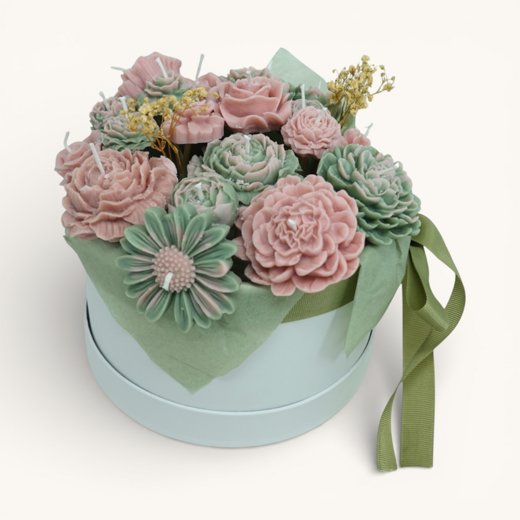 Floral Arrangement – Sage & Peach Whisper