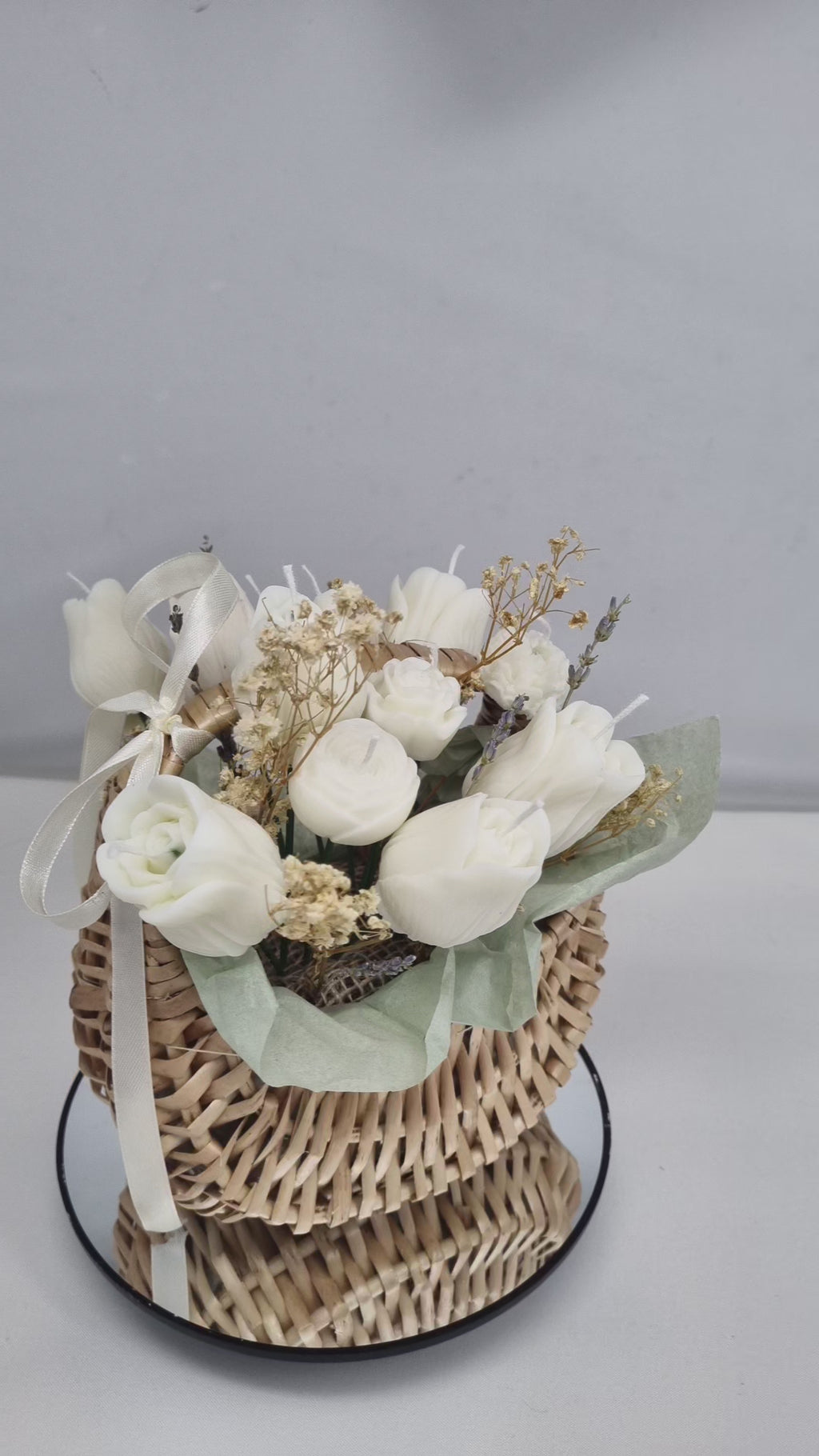 Rattan Basket – White Tulip